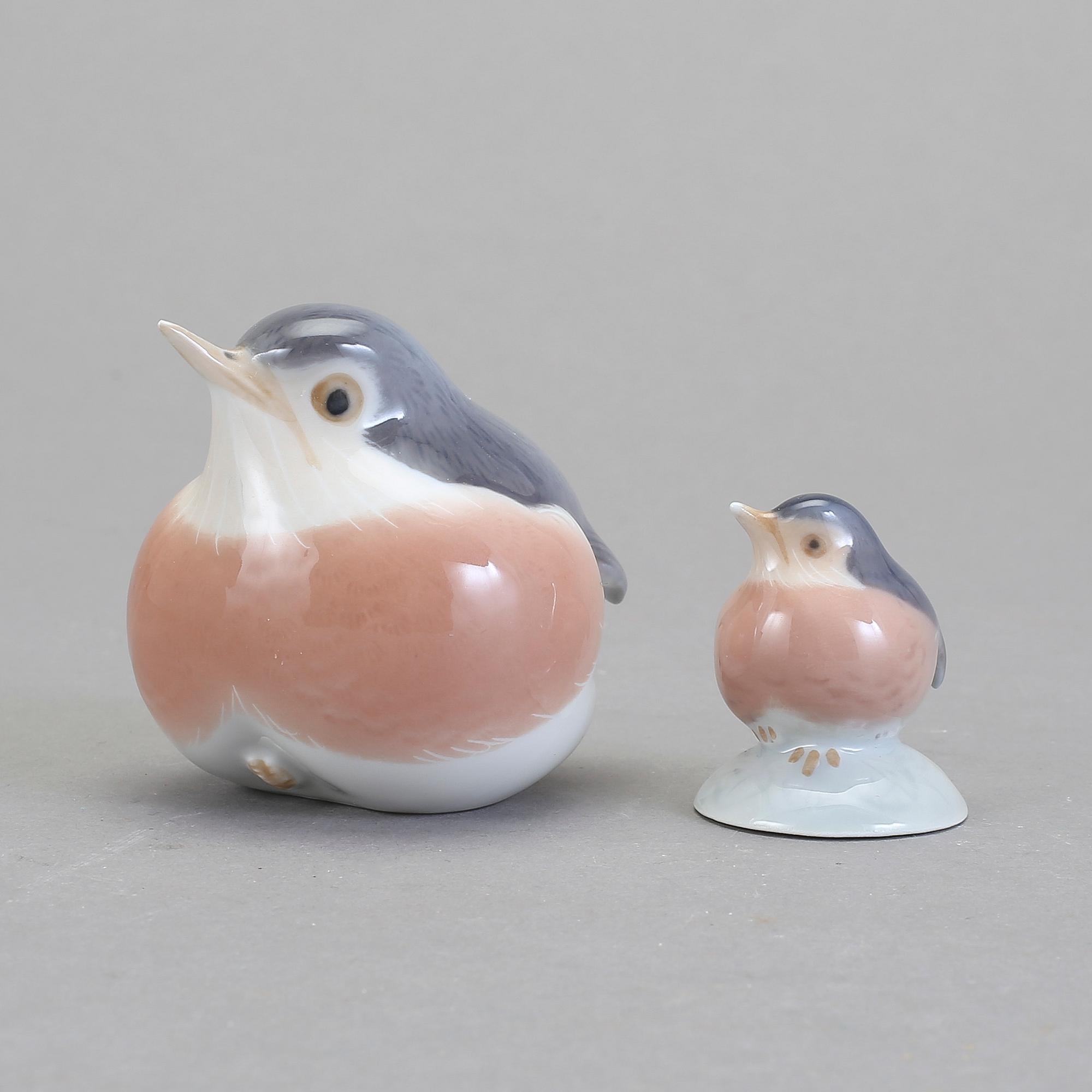 FIGURINER, två st, porslin, Royal Copenhagen, Danmark.