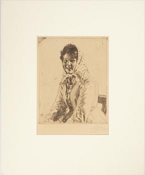 Anders Zorn, etching, 1912, signed in pencil.
