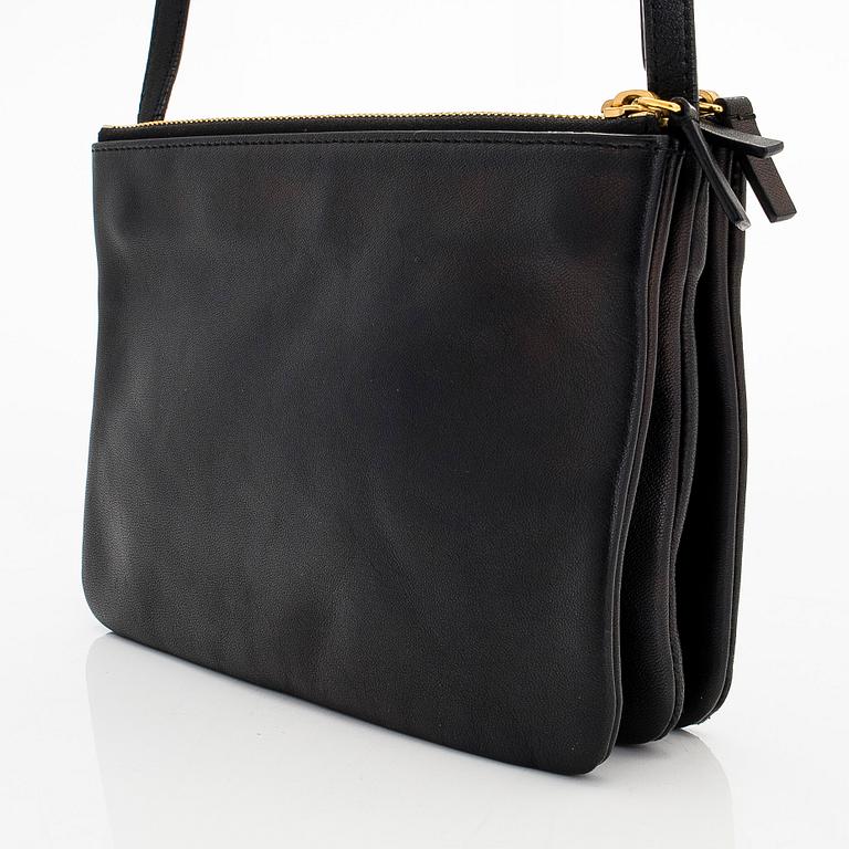 Céline, a black leather 'Trio Small' bag.