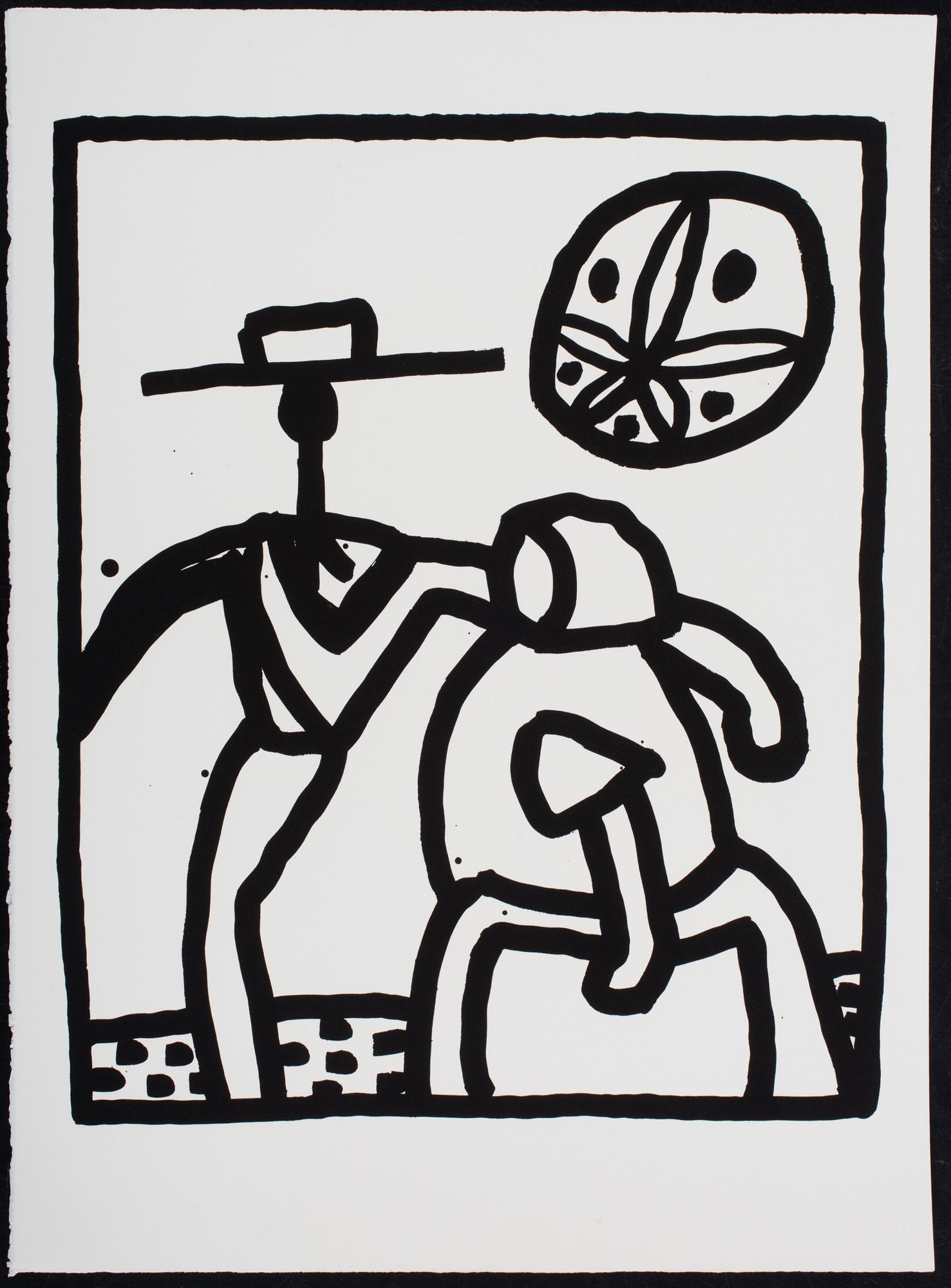 KEITH HARING, "Untitled", screen print, signed and dated by Estate on verso, 1989.  Numbered 26/99.