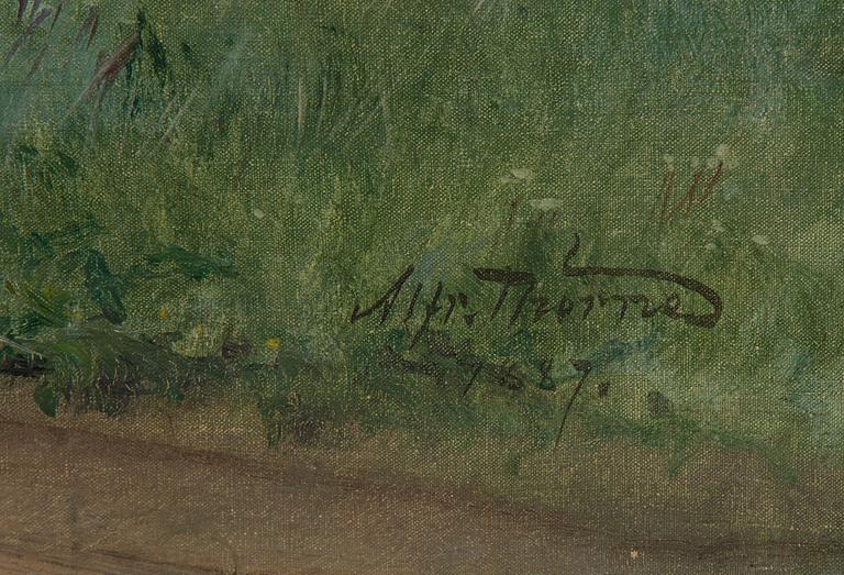 Alfred Thörne, oil on canvas, signed and dated 1887.