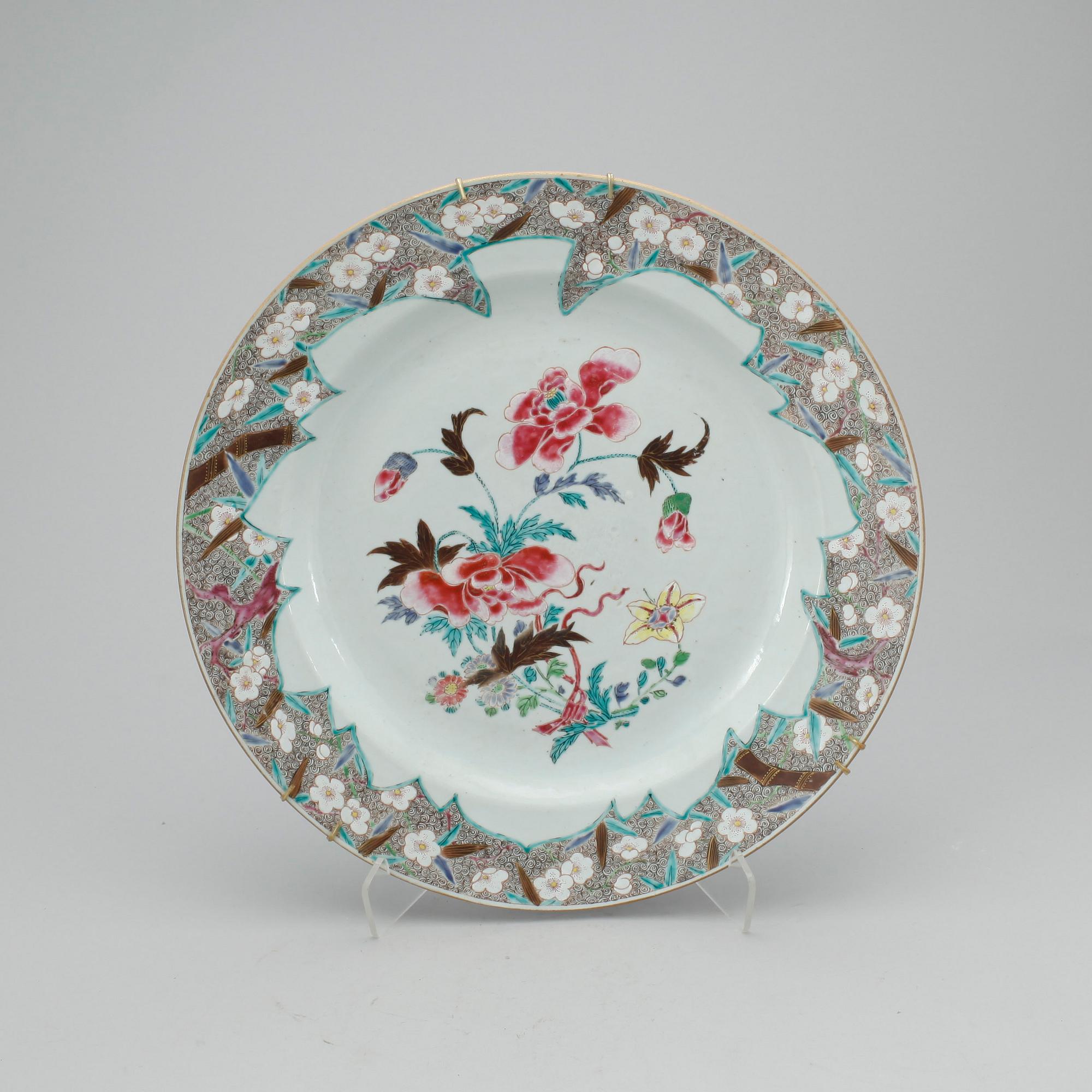 SERVISDELAR, 7 st, porslin, Qianlong, Kina 1700-tal.