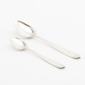 Spoons, 12 + 12, "Theresia", silver, MEMA, Lidköping, 1970s-1980s.