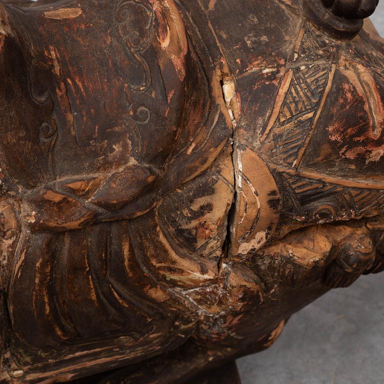 Two large wooden sculptures of horses, 20th century.
