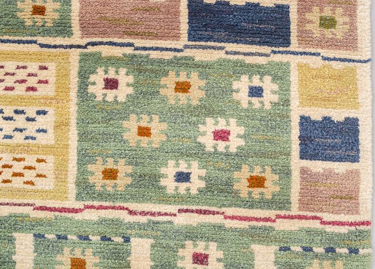 Märta Måås-Fjetterström, matta, "Ängarna", flossa, ca 212,5 x 158,5 cm, signerad AB MMF.