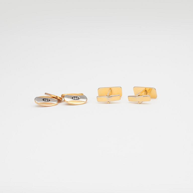 GUCCI samt CÉLINE, två par manschettknappar.