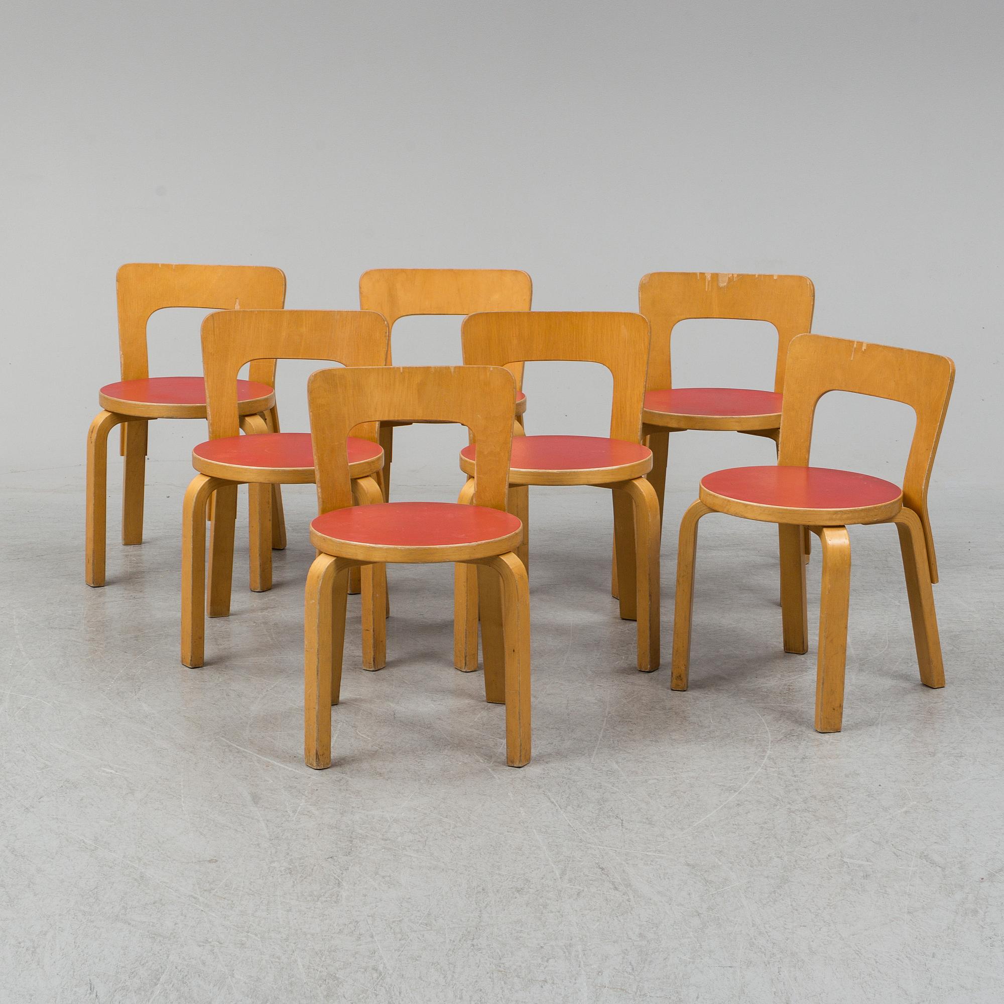 ALVAR AALTO , childrens furniture, 8 parts , Artek mid-1900s.