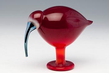 734. Oiva Toikka, A GLASS BIRD, RED IBIS.