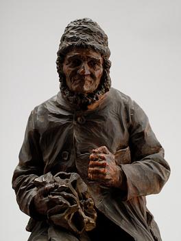 FIGUR, skuret trä, 1800-tal.