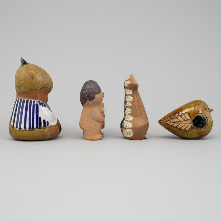 LISA LARSON, figurer, 4 st, stengods, Gustavsberg.
