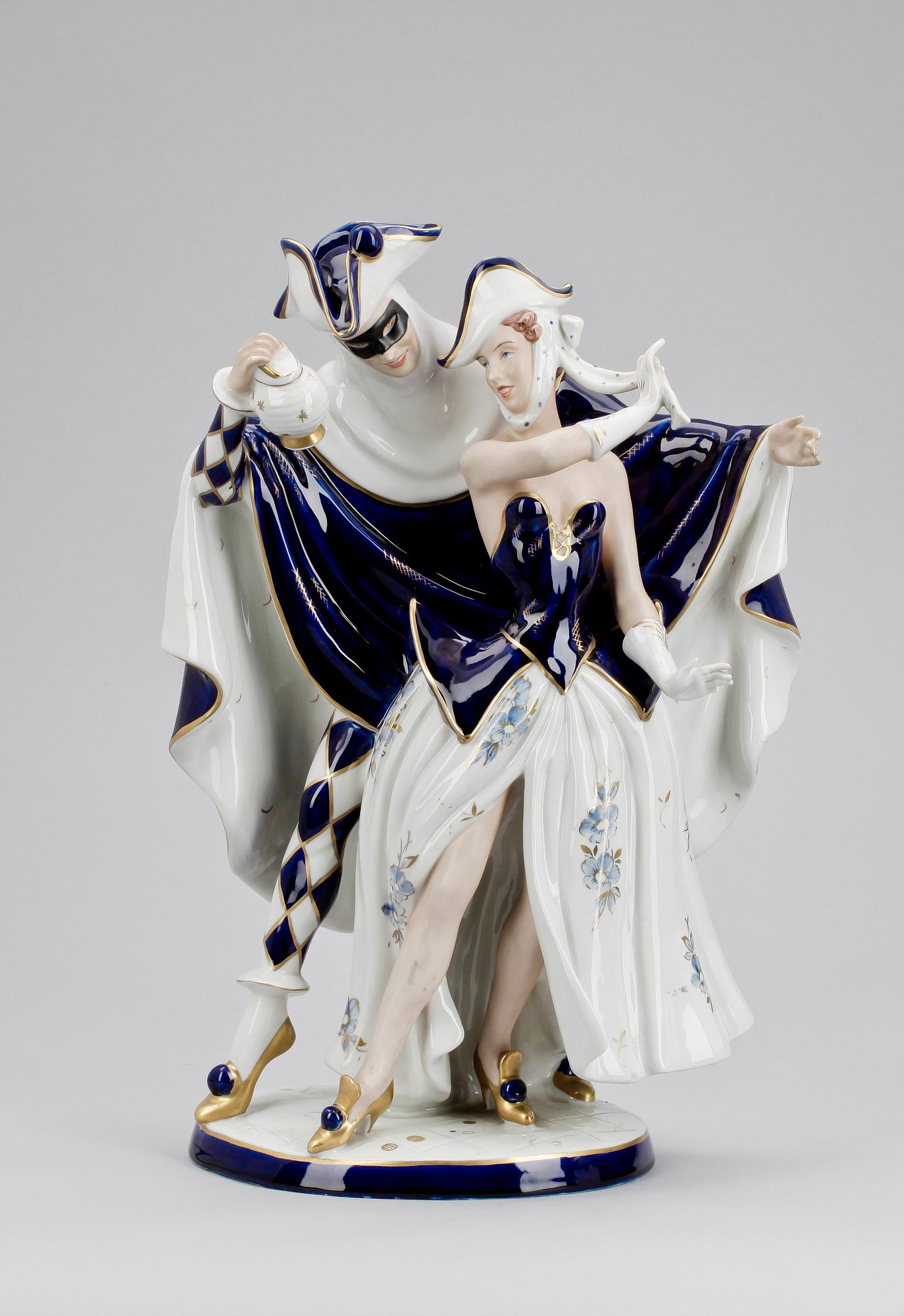 FIGURGRUPP, porslin, Royal Dux Czechoslovakia, 1920-tal.