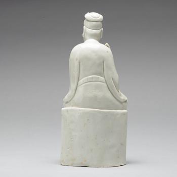 FIGURIN, blanc de chine. Qingdynastin, tidigt 1700-tal.