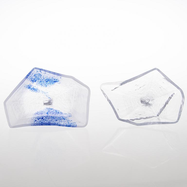 SINI MAJURI, two glass sculptures signed Sini Majuri 2018.