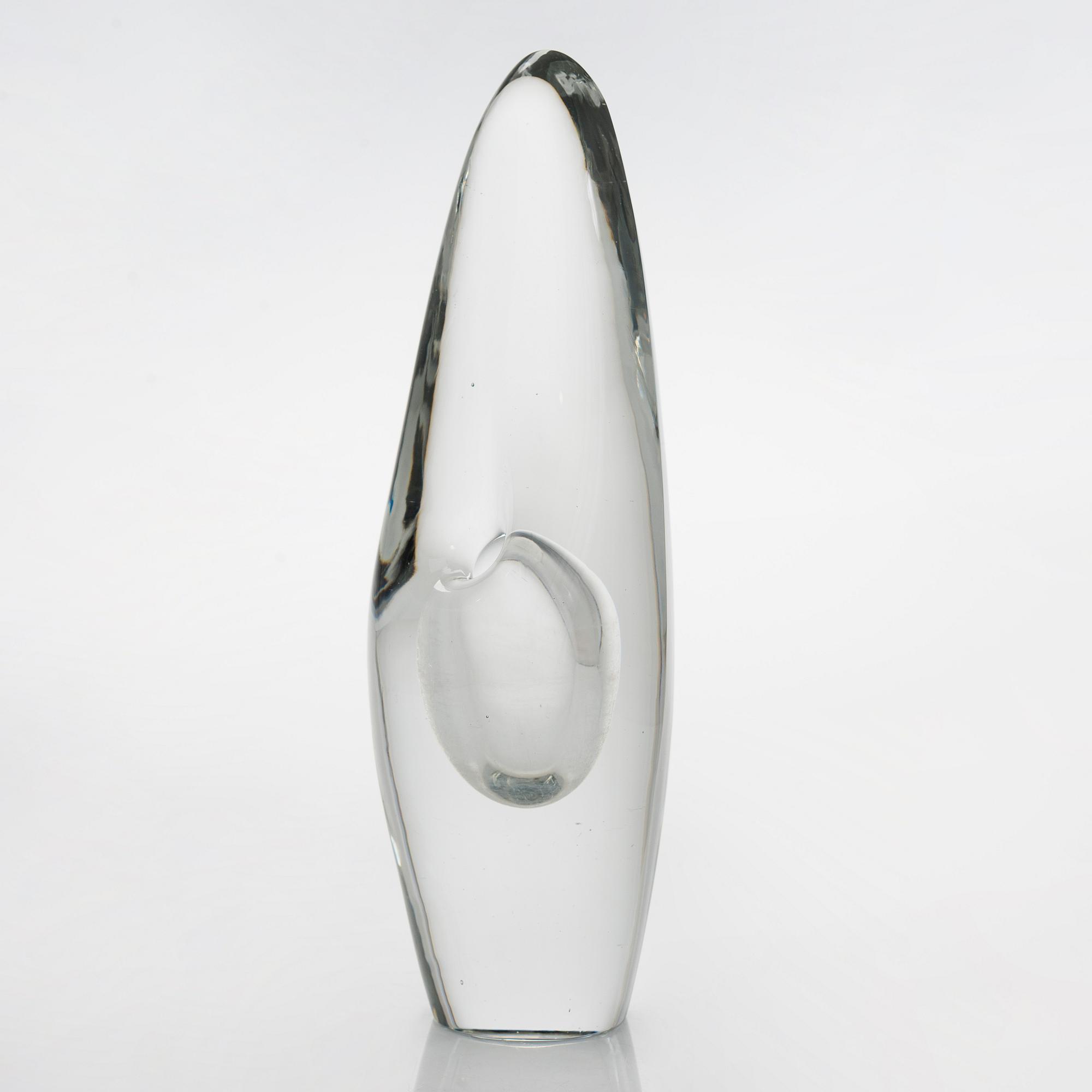 Timo Sarpaneva, an 'Orchid' glass sculpture, signed Timo Sarpaneva Iittala -56.