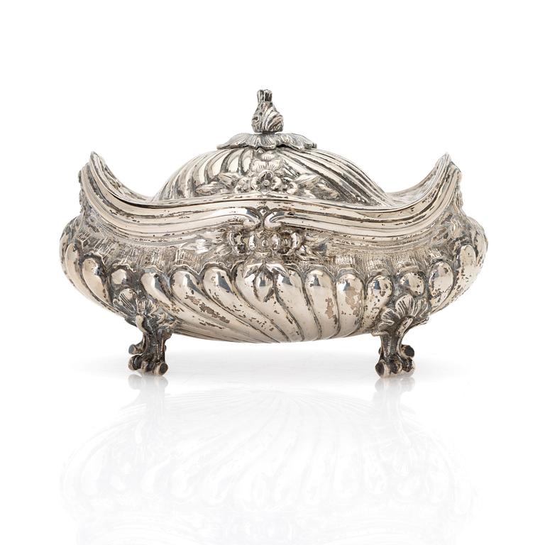 Silver sugar bowl, Historicism, Germany, early 20th century.