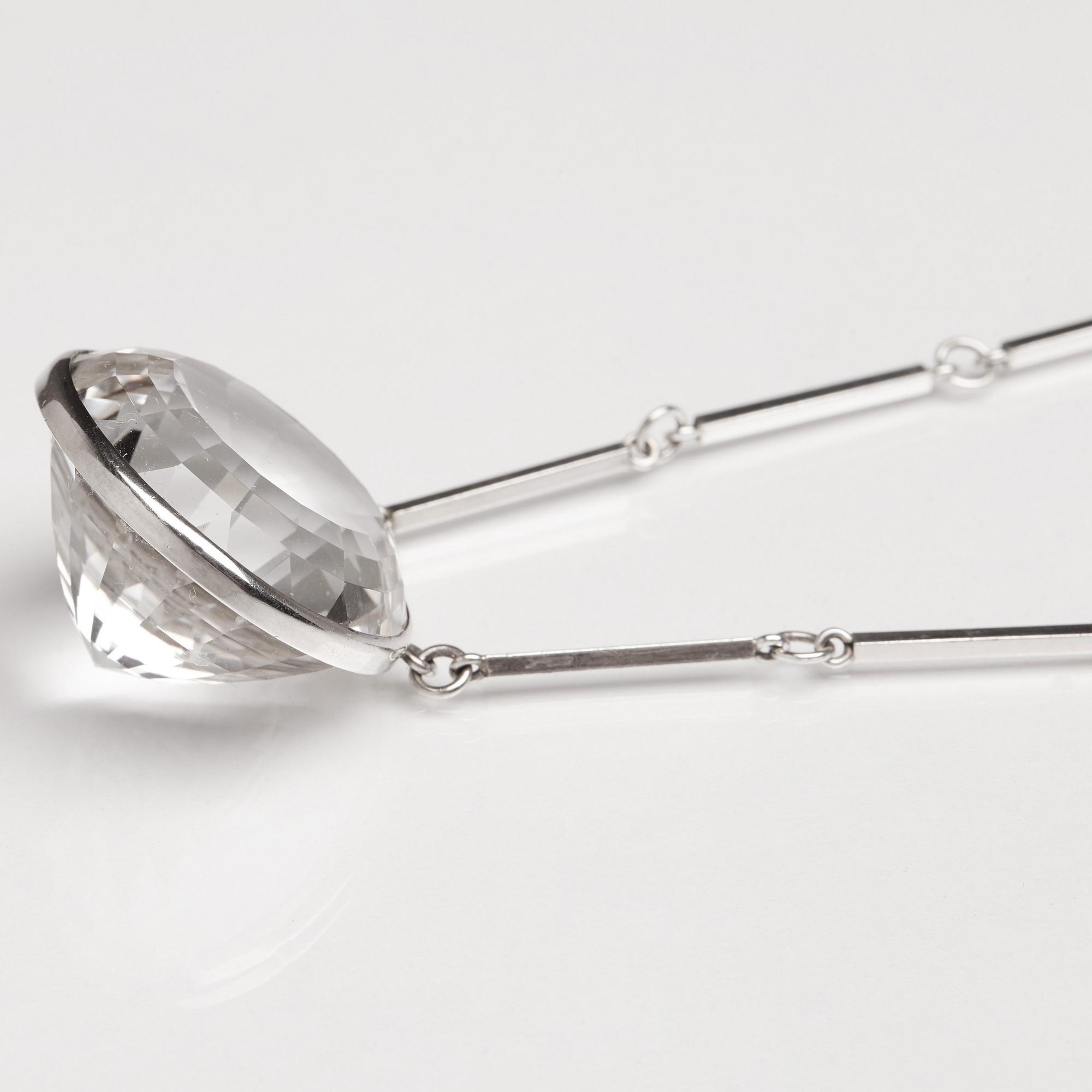 Wiwen Nilsson, a sterling and rock crystal necklace, Lund, Sweden 1965.