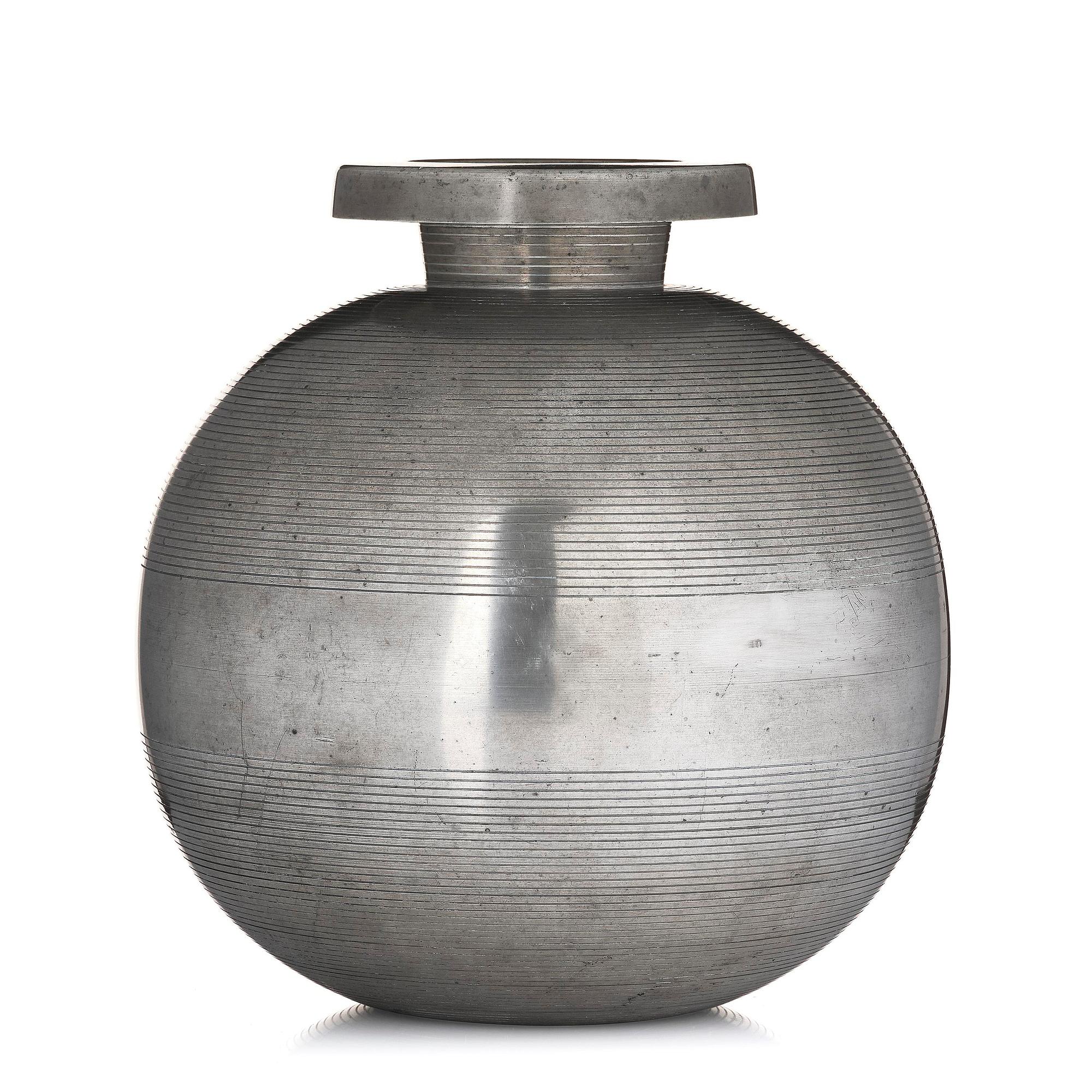 Sylvia Stave, a pewter vase model 5496, C.G. Hallberg, Stockholm, 1934.