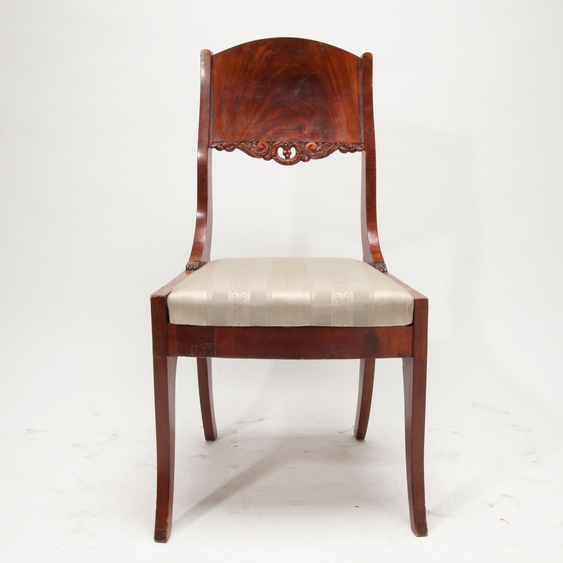 STOL, biedermeier, mahognyfanerad, 1800-talets mitt.