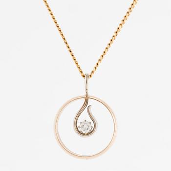 Pendant, 18K gold with brilliant-cut diamond.