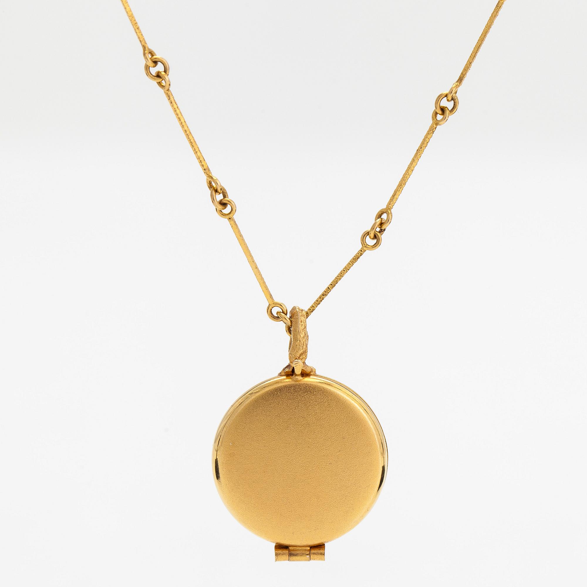Björn Weckström, halsband/medaljong, "Semes", 14K guld, Lapponia 1976.