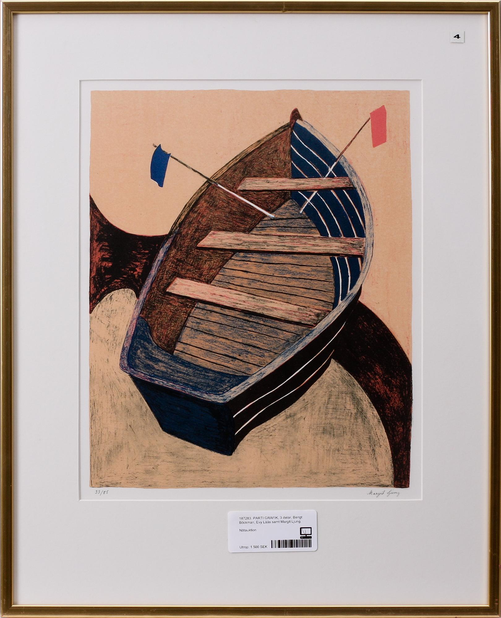 PARTI GRAFIK, 3 delar, Bengt Böckman, Evy Låås samt Margit Ljung.