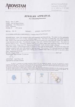 An 18K white gold ring with aquamarine and brilliant-cut diamonds, Conti, South Africa.