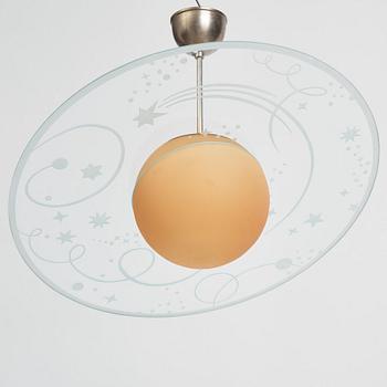 Edward Hald, a ceiling lamp model "HD 711/712", Orrefors, 1930s.