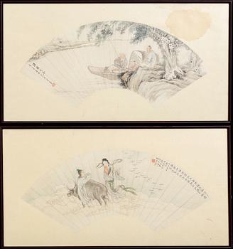 Okänd konstnär, akvarell och tusch på papper. Qingdynastin omkring 1900.