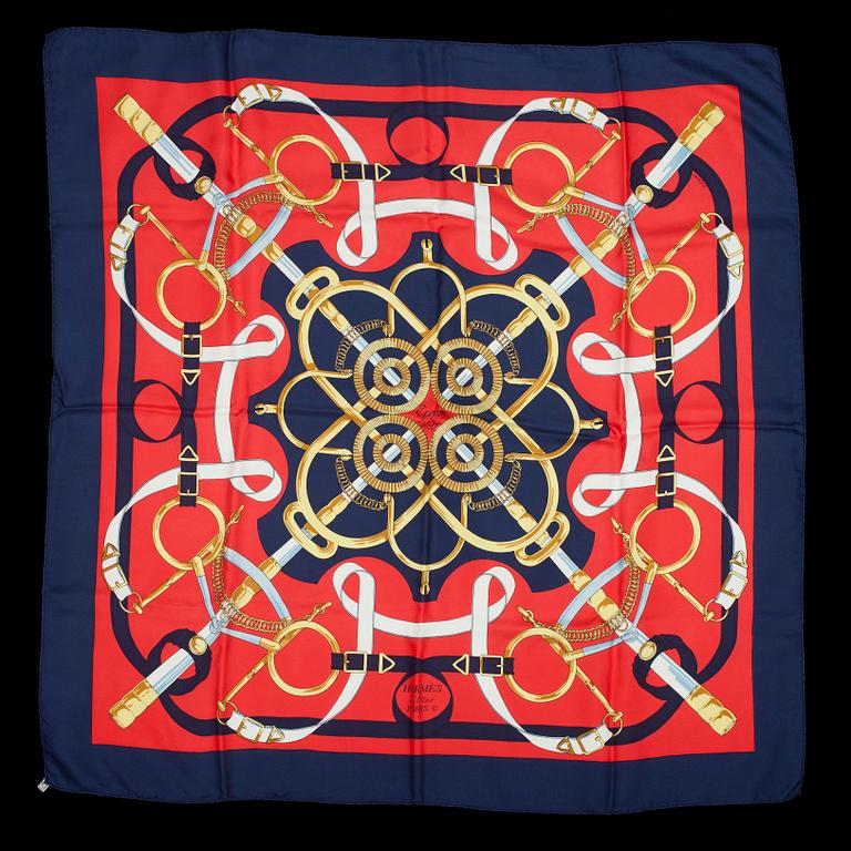 SCARF, siden, "Eperon d'or", design H. d'Origny, Hermès, Paris.