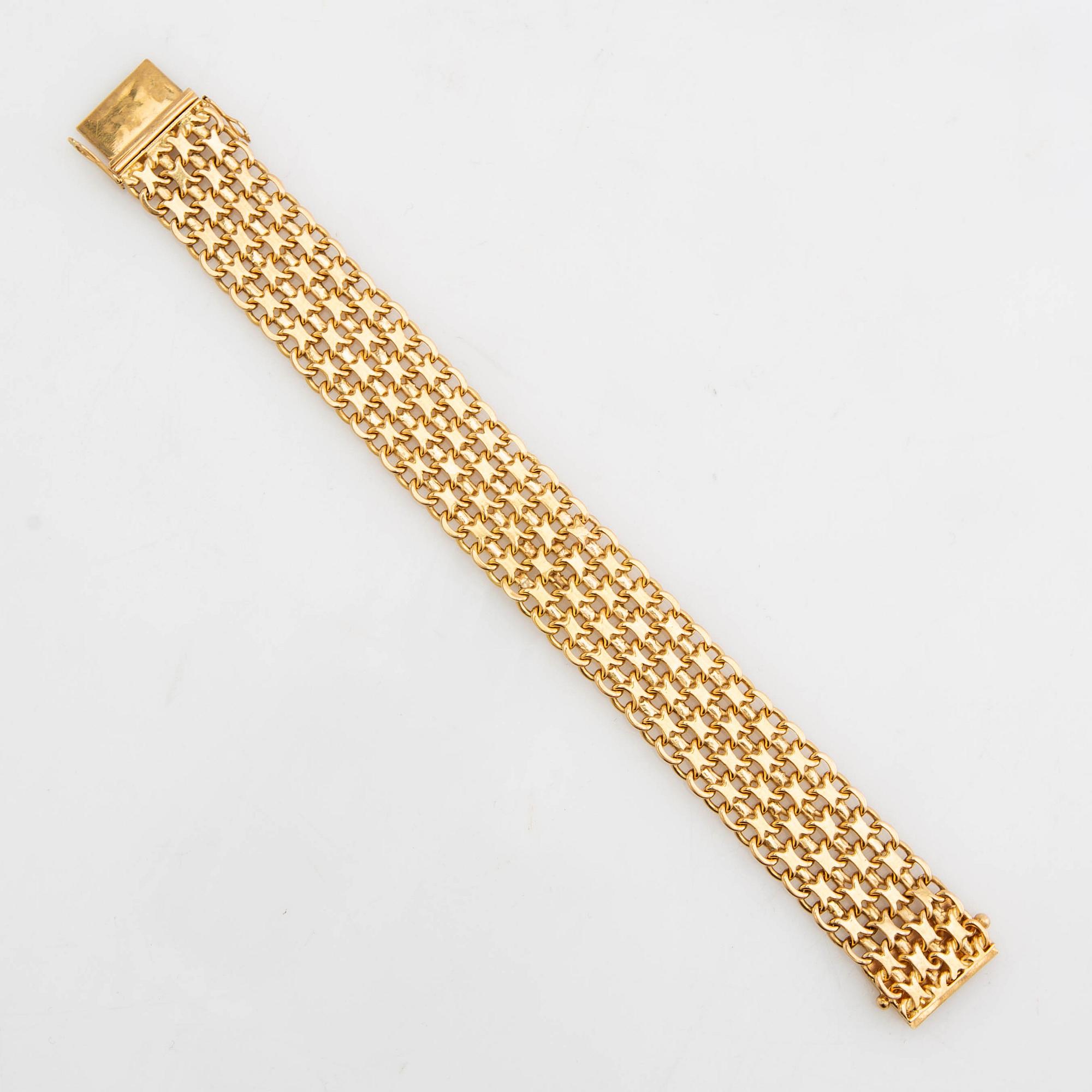 Armband  X-länk 18K guld Mary Kvoch Stockholm 1958.