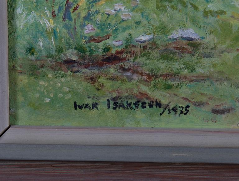 OKÄND KONSTNÄR, olja på pannå, sign. Ivar Isaksson.
