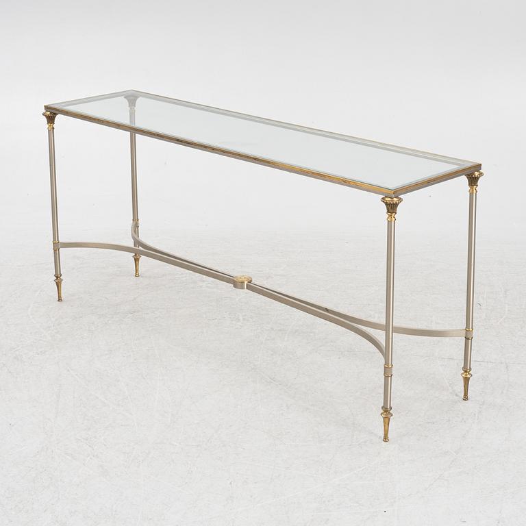 Side table, glass and metal, Nordiska Kompaniet, second half of the 20th century.