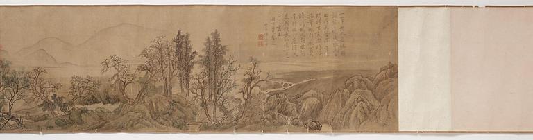 Yun Shouping (Nantian), attributed to, A Chinese scroll painting, attributed to Yun Shouping,  惲壽平; 1633 – 1690).