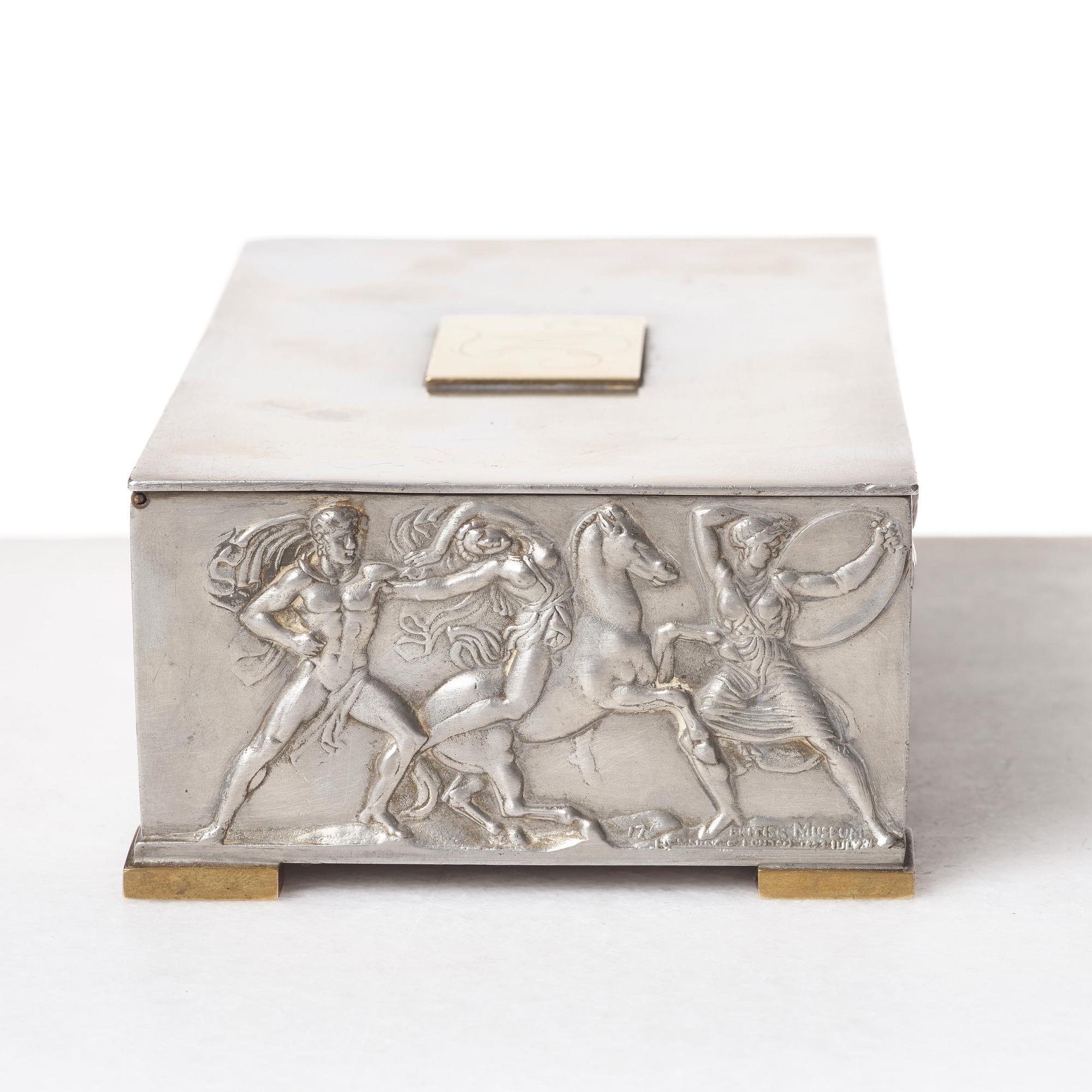 Herman Bergman's foundry, a pewter and brass box, Stockholm ca 1940.