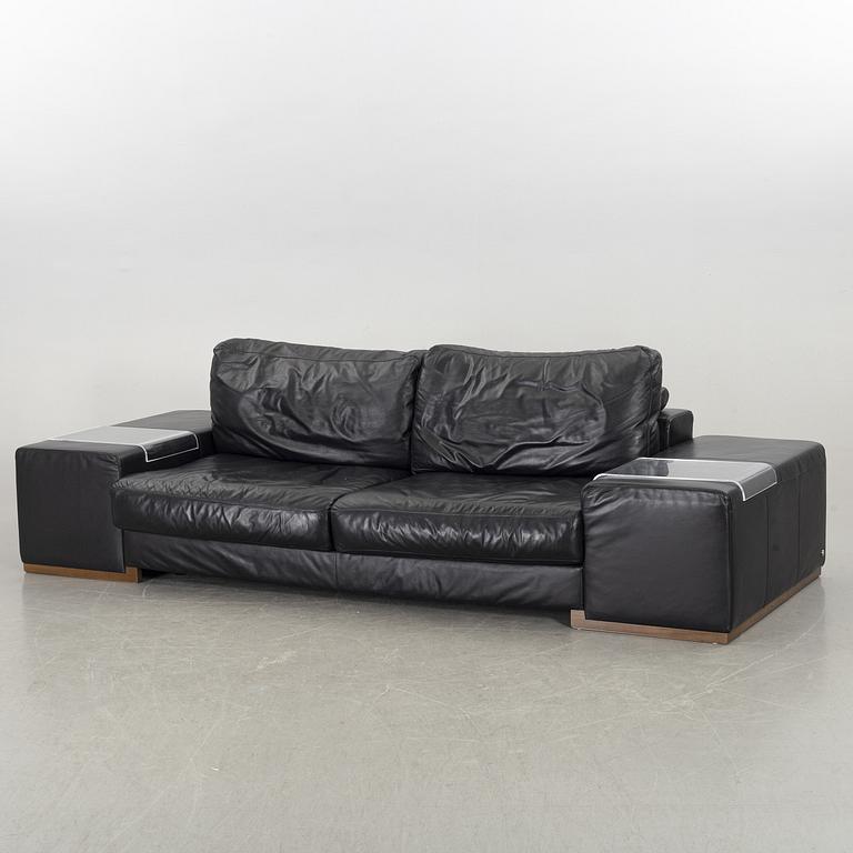 A 'Domino' leather sofa from Natuzzi, Italy, 21st Century.