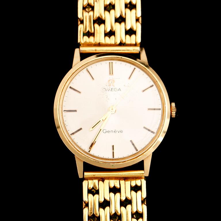 HERRARMBANDSUR, 18 k, Omega Genéve, 1970-tal.