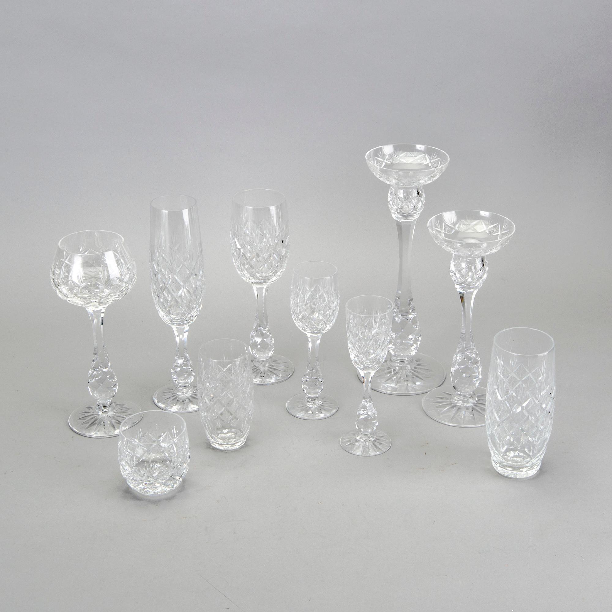 Fritz Kallenberg, glasservis, ca 87 delar, "Pompadour", Boda.