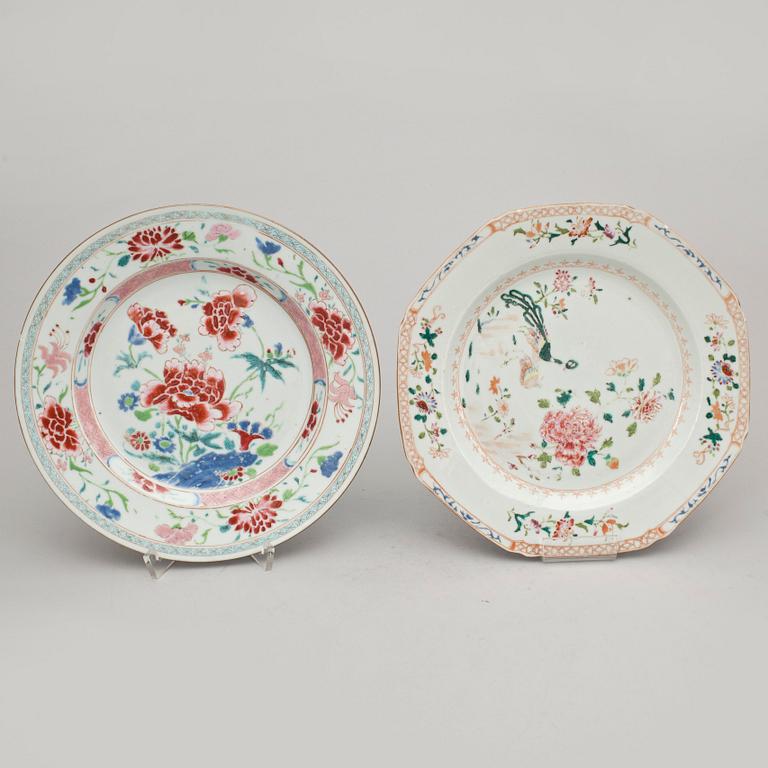 TALLRIKAR, 6 st, porslin, Qianlong, Kina 1700-tal.