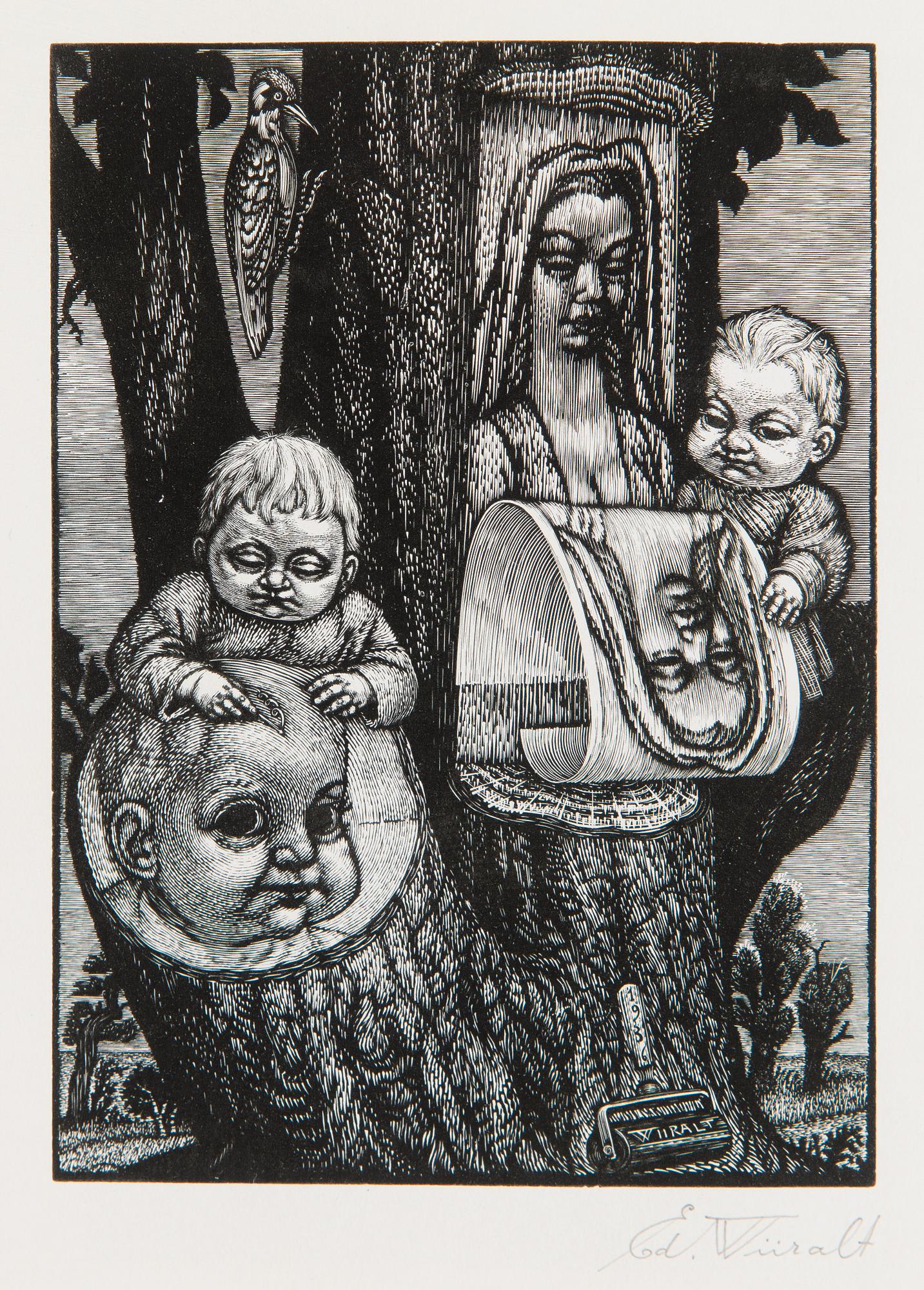 Eduard Wiiralt, "Puulõike sund" (Träsnittets födelse).
