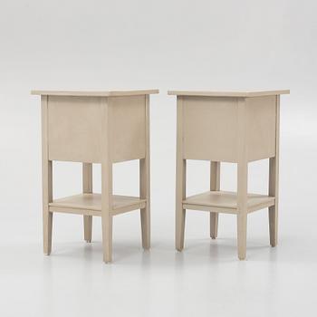 Bedside tables, a pair, first half of the 20th century.