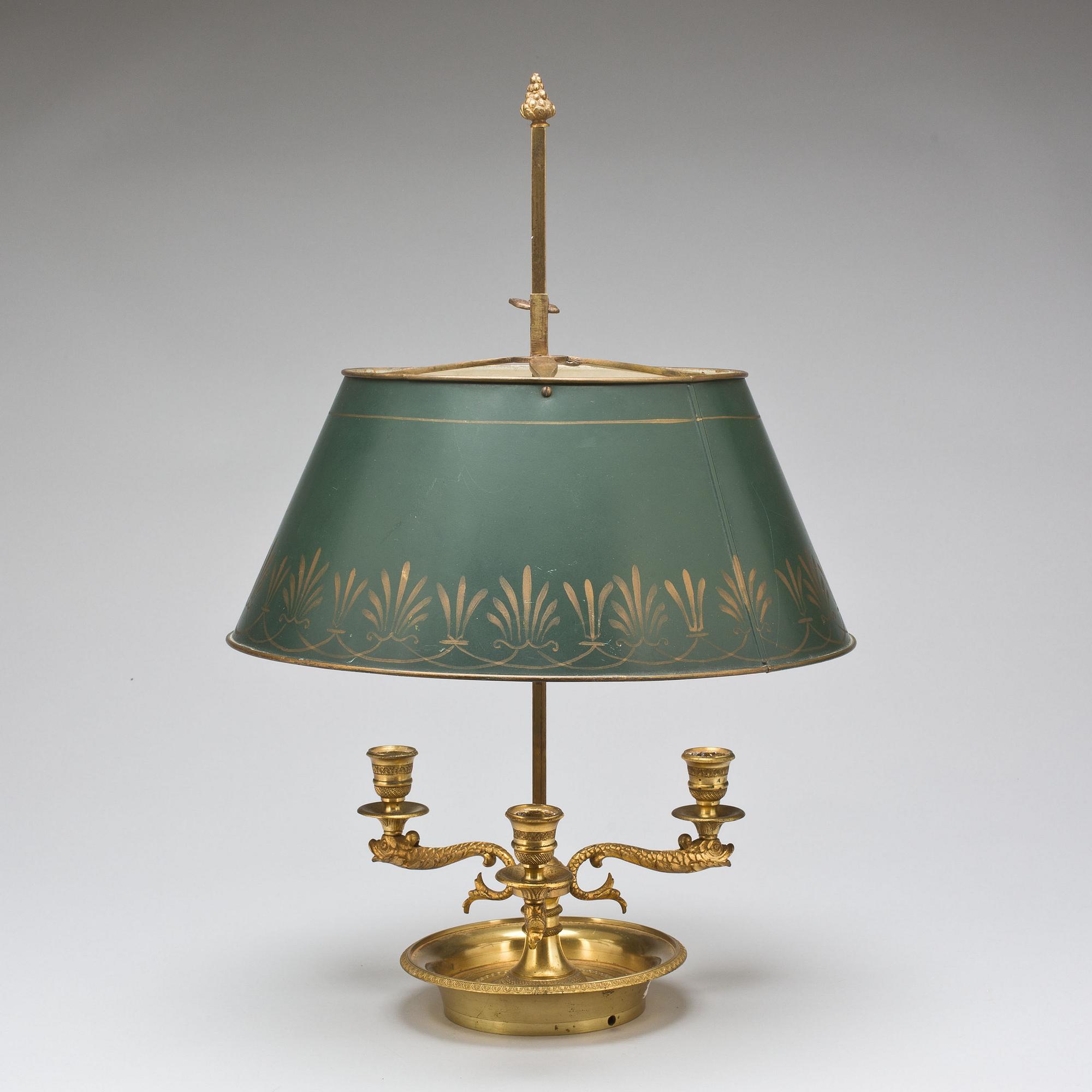 BORDSLAMPA, sk "Lampe à bouillotte ", empirestil. 1900-tal.