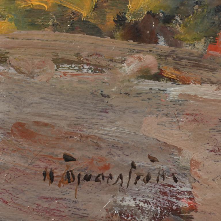 HUGO ÖFVERSTRÖM, olja på pannå, signerad.