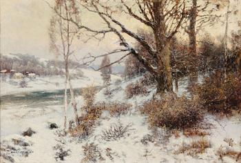 722. Anshelm Schultzberg, Winter landscape at dusk.