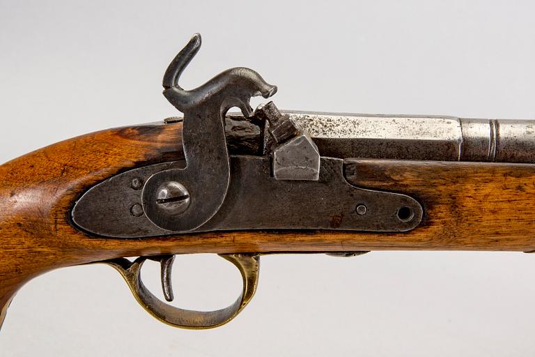 Pistol, percussion, probably Sweden, 19th century first part.