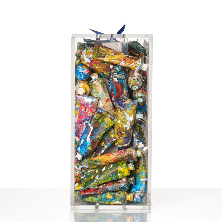 Arman (Armand Pierre Fernandez), "Accumulation de tubes de peinture/Poubelle d'artiste".