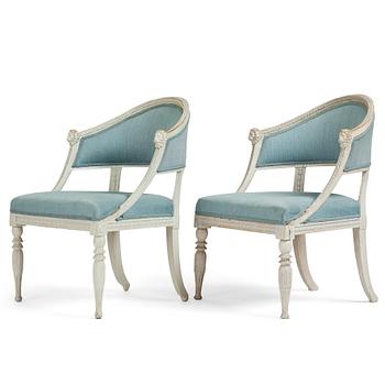 57. A matched pair of late Gustavian armchairs.