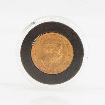Guldmynt Sverige, Oscar II 10 kr, 1894, felpräglat.