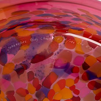 Ardy Strüwer, vase and bowl, signed, Johansfors.