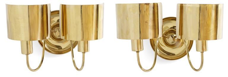 A pair of Josef Frank brass wall lamp, Firma Svenskt Tenn.
