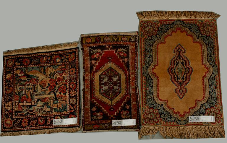 MATTOR, 3 st, orientaliska, old. 67 x 66, 80 x 46 samt 93 x 65.